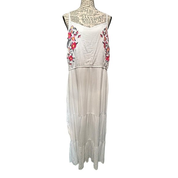 Kelly Renee Dresses & Skirts - Kelly Renee white floral embroidered maxi dress XL Whimsical Fairy Cottagecore